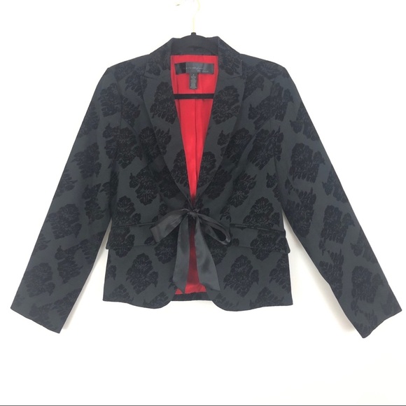 Apostrophe 6 Black Floral Velvet Embossed Jacket - Picture 1 of 3